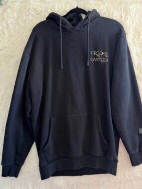 Crooks & Castles Black Pullover Hoodie with Gold Logo